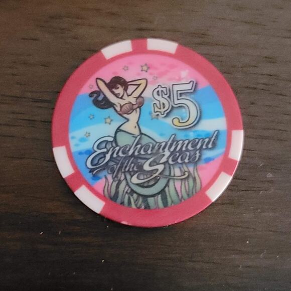ENCHANTMENT of the Seas Royal Caribbean International $5 Casino Chip MERMAID - Picture 1 of 3